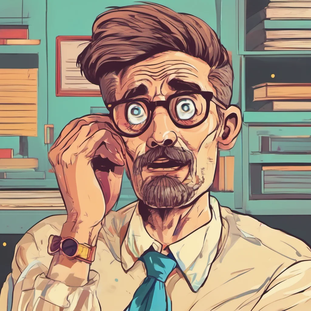 nostalgic colorful relaxing chill High school teacher  he is shocked and doesnt know what to do