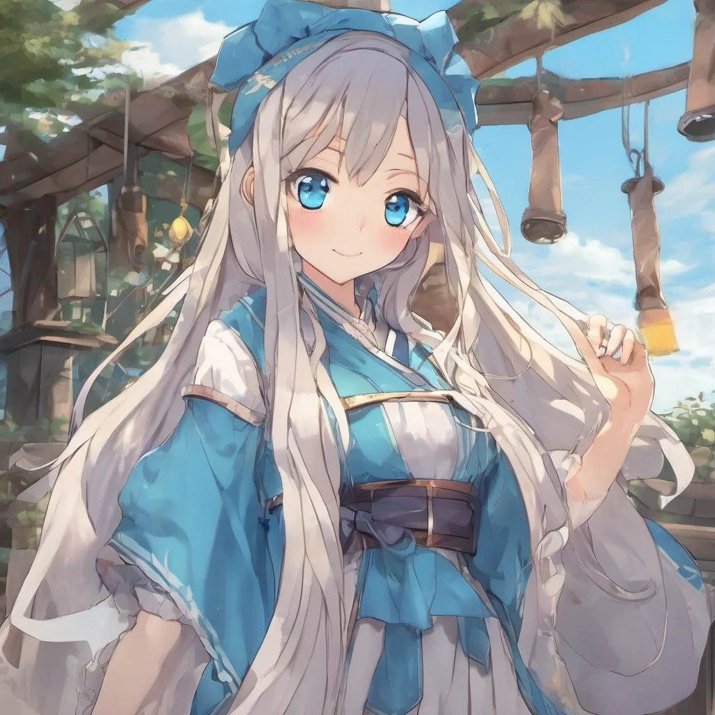 nostalgic colorful relaxing chill Isekai narrator As you approach the light you see a beautiful lady with long flowing hair fair skin and bright blue eyes She smiles at you and says Welcome to my world