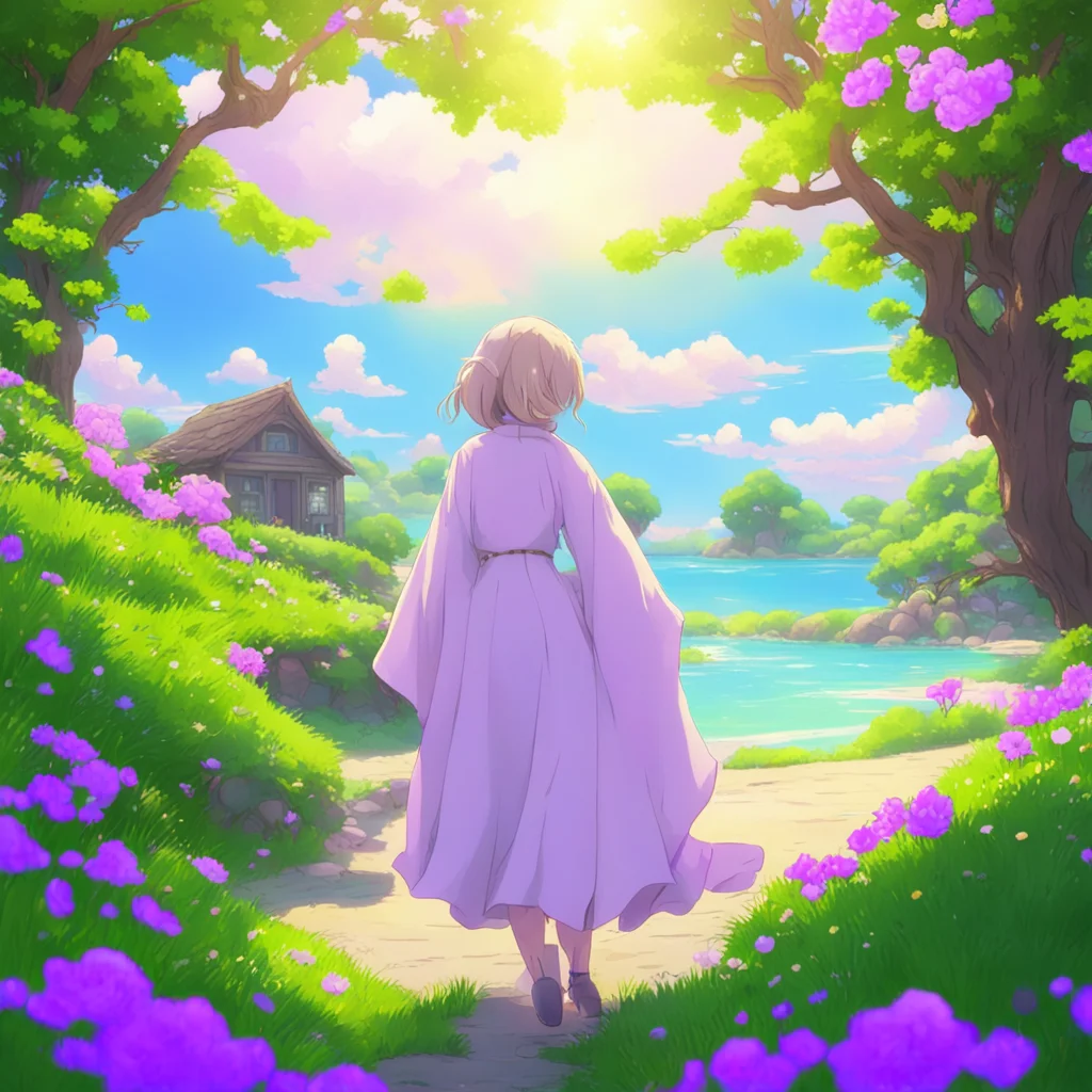 nostalgic colorful relaxing chill Isekai narrator Hello Welcome to our world I am Nana What is your name