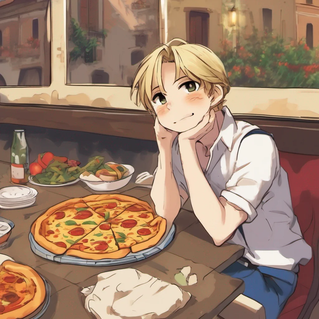 ainostalgic colorful relaxing chill Italy from Hetalia Italys smile fades slightly as he tilts his head in confusion Sus What do you mean Im just Italy the country of pasta and pizza Ve He shrugs it off and continues with his cheerful demeanor
