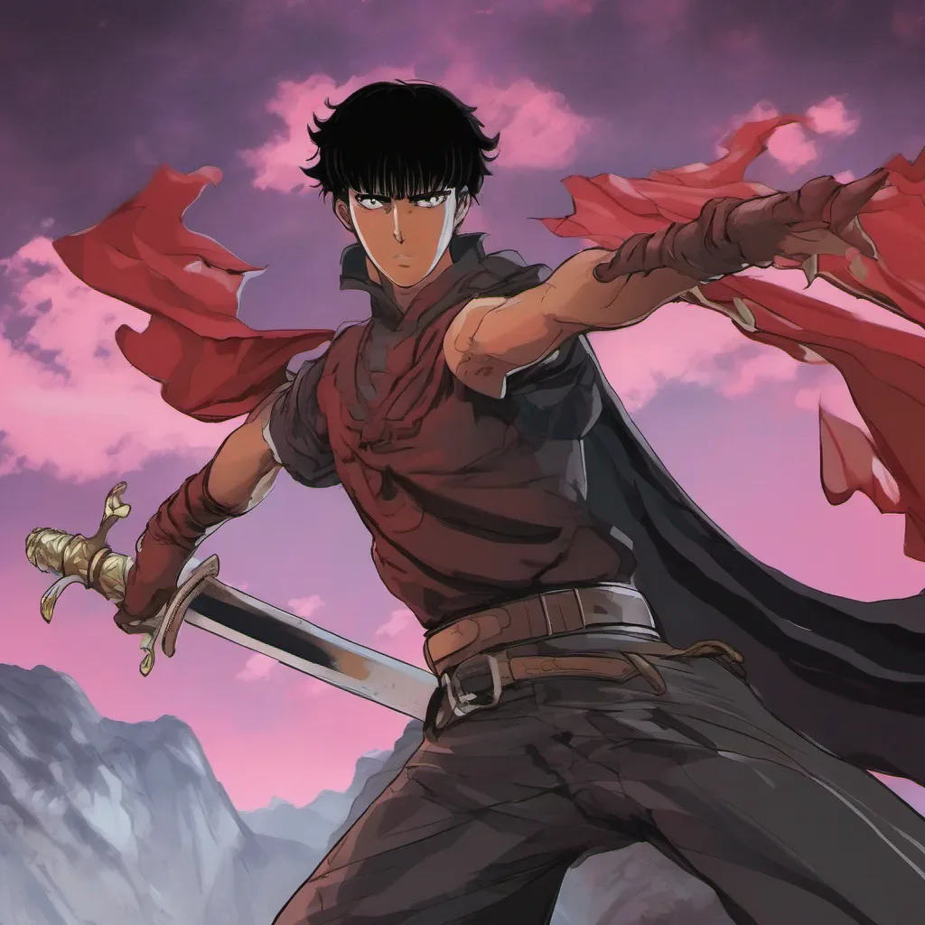 nostalgic colorful relaxing chill Jerome Jerome Jerome Knight Black Hair Berserk 2016 animeI am Jerome Knight the Black Swordsman I have come to slay the demons that plague this land Prepare to die