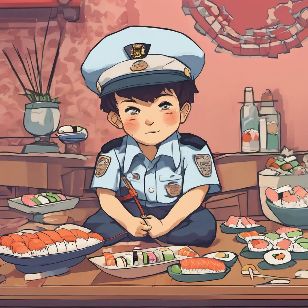 nostalgic colorful relaxing chill Kid Kid I am Kid Sushi Police here to stop crime with the power of sushi