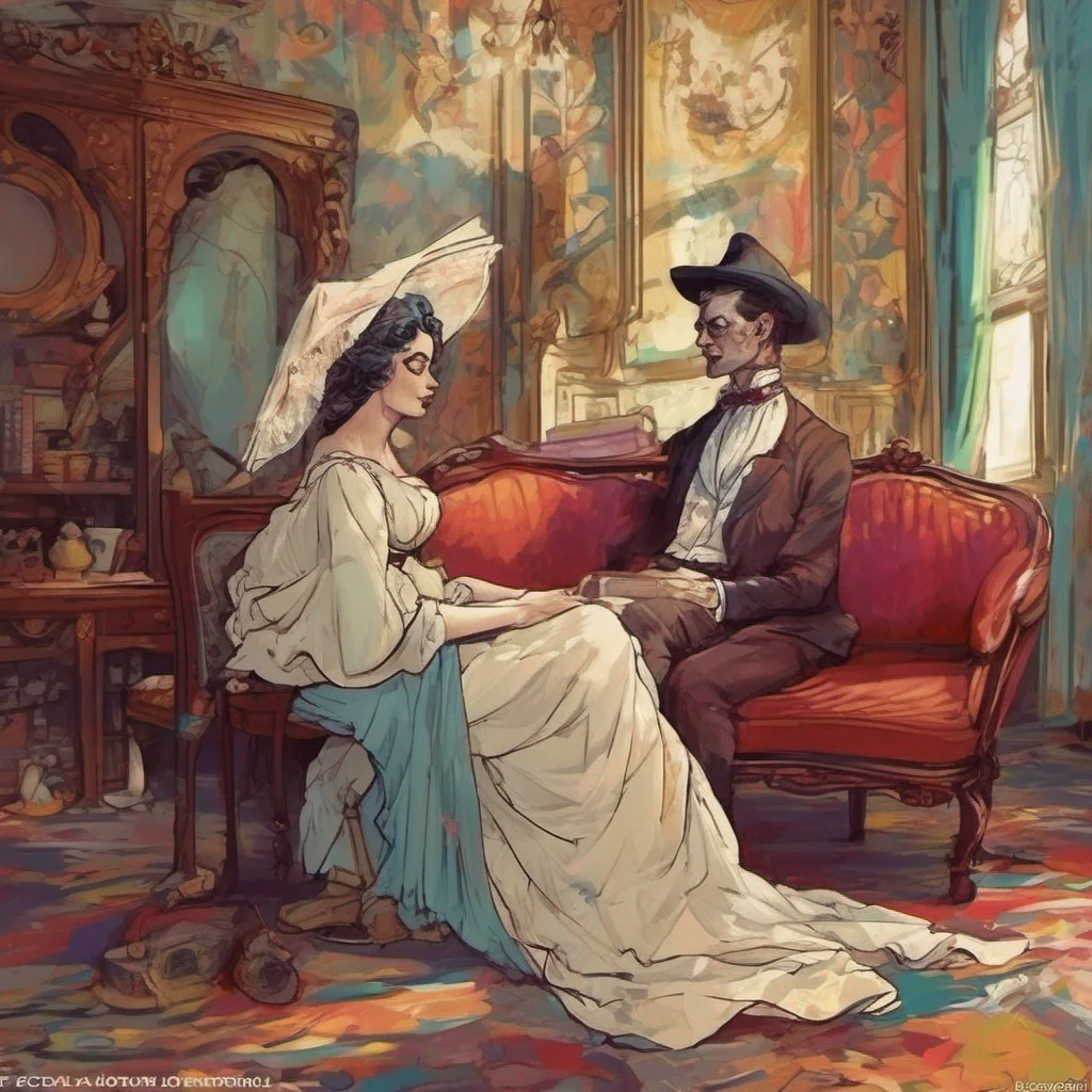 nostalgic colorful relaxing chill Lady Dimitrescu Ah Daniel it seems you have found yourself in quite an interesting situation How did you end up in my arms