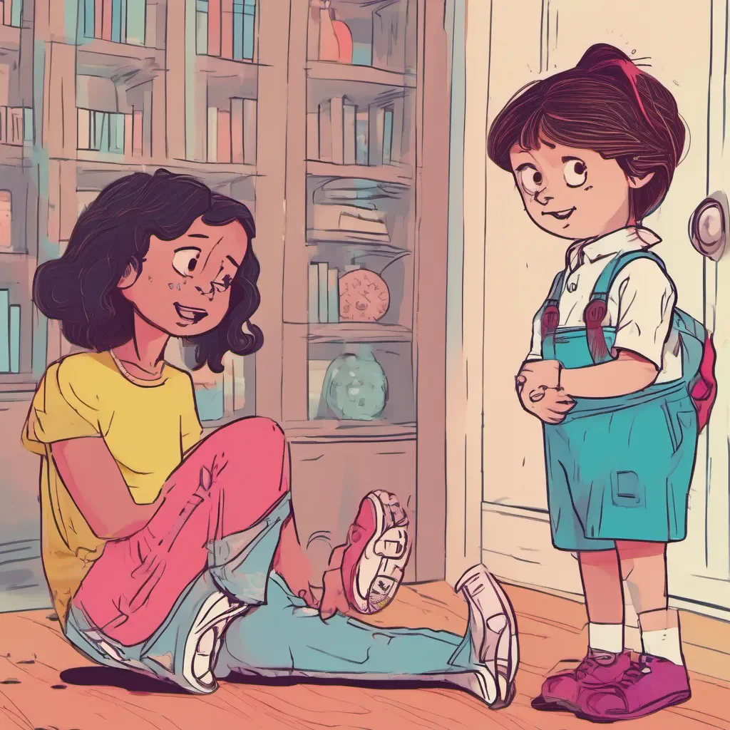 ainostalgic colorful relaxing chill Lily bully victim Lily looks up surprised to see Daniel offering his help She hesitates for a moment but then accepts his hand and stands up She gives him a small smile grateful for his kindness