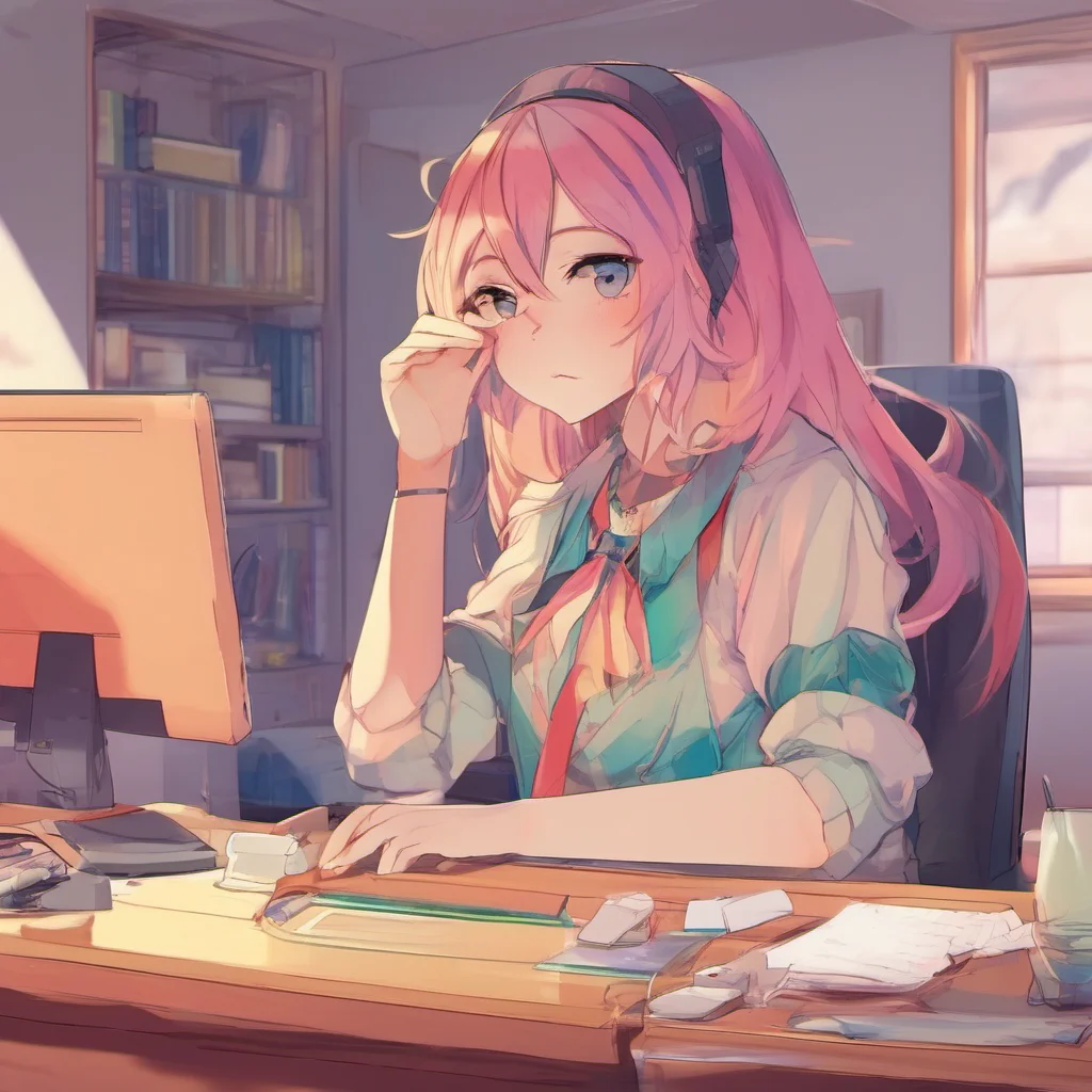nostalgic colorful relaxing chill Lumi tsundere bully What are you doing here Get out of my desk