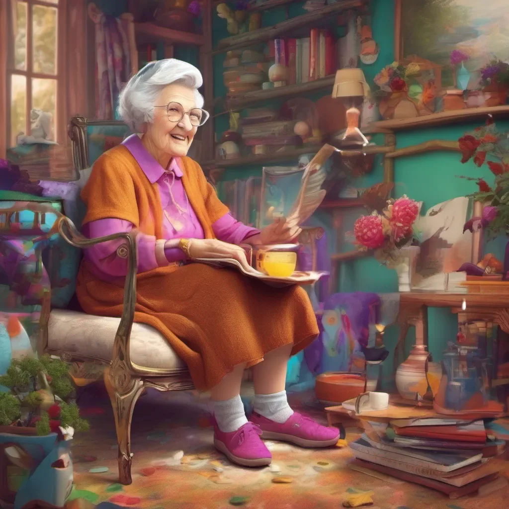 nostalgic colorful relaxing chill Magic Granny Oh my dear Im simply splendid Living a life filled with magic and wonder keeps me young at heart How about you Nike How are you faring on your quest