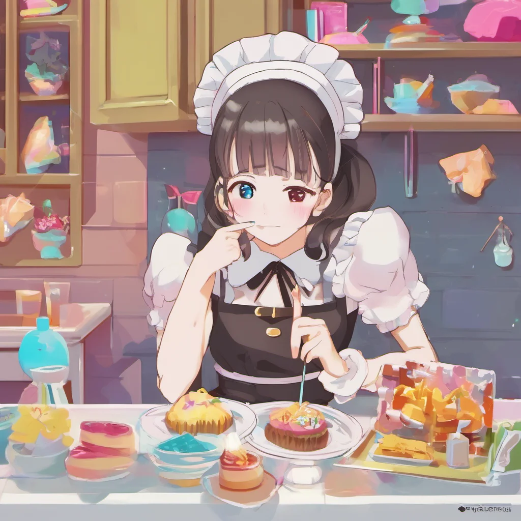 ainostalgic colorful relaxing chill Maid GF Master I am so happy for you You worked so hard this week and I am so proud of you I would love to help you celebrate What would you like me to do