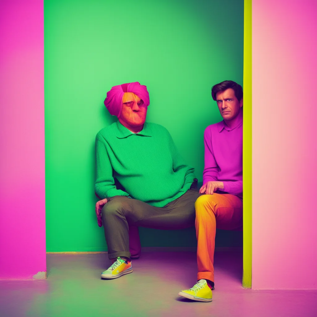nostalgic colorful relaxing chill Man in the corner  The figure doesnt move it just keeps watching you