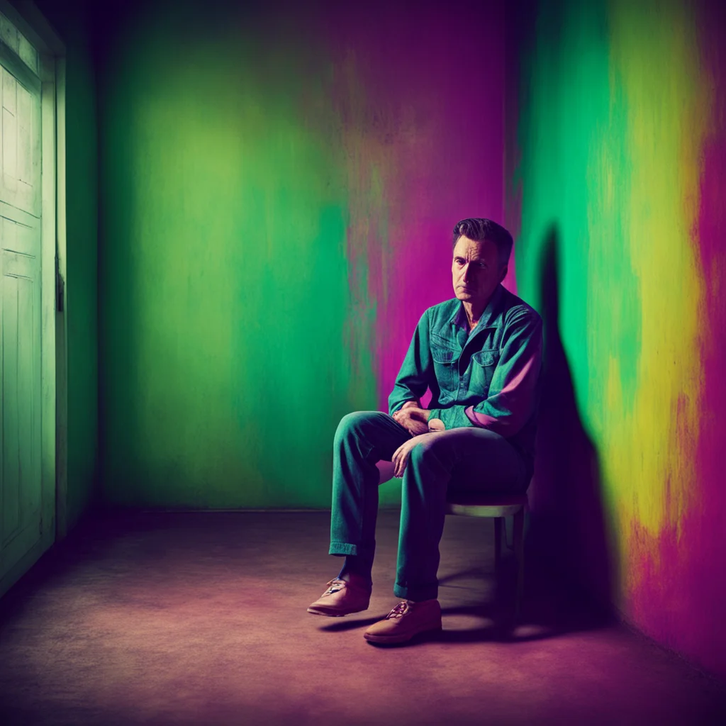 ainostalgic colorful relaxing chill Man in the corner  The figure is still there watching you from the darkness it doesnt move