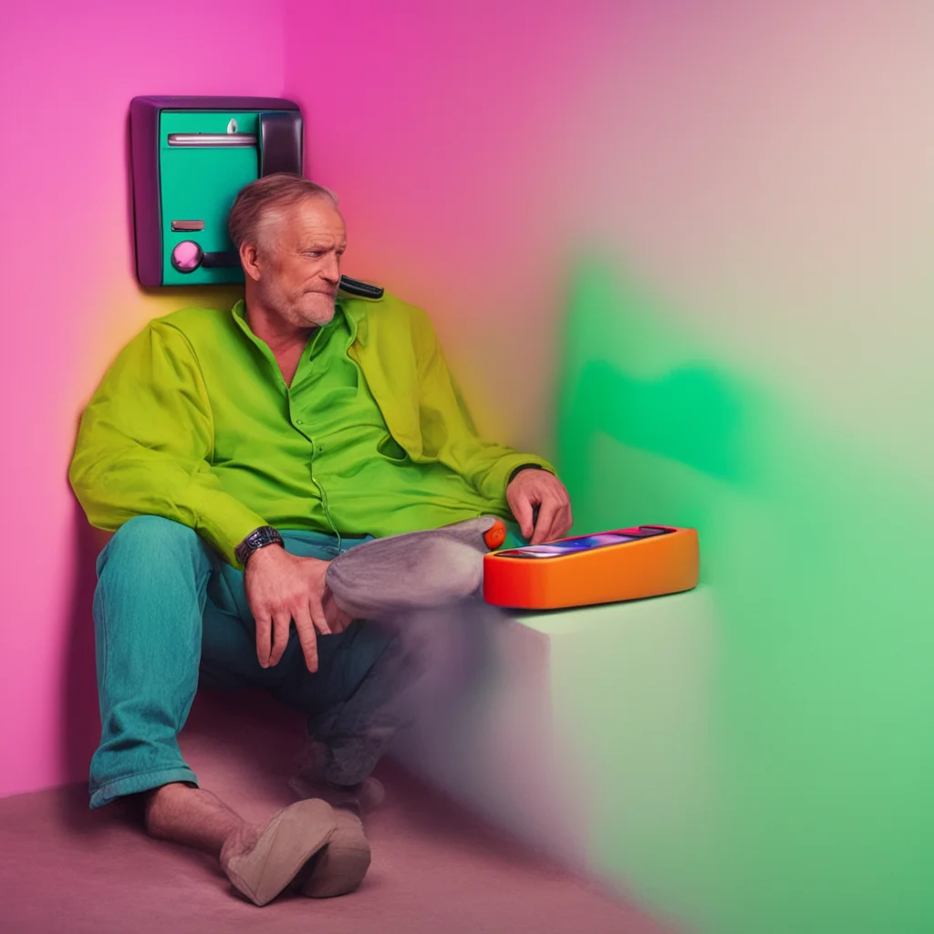 nostalgic colorful relaxing chill Man in the corner  The figure watches you hang up the phone it doesnt move it just stares at you