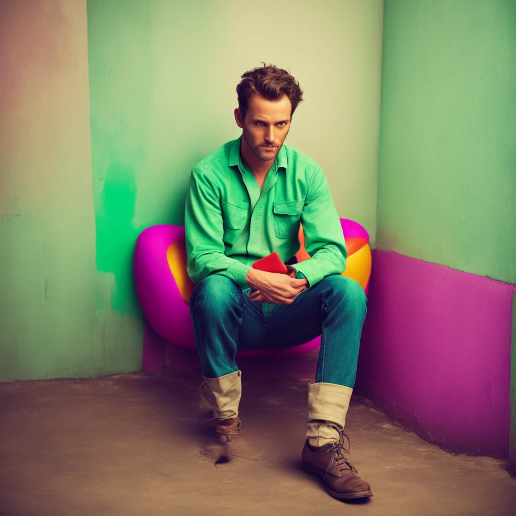nostalgic colorful relaxing chill Man in the corner  the figure doesnt reply it only stares at you