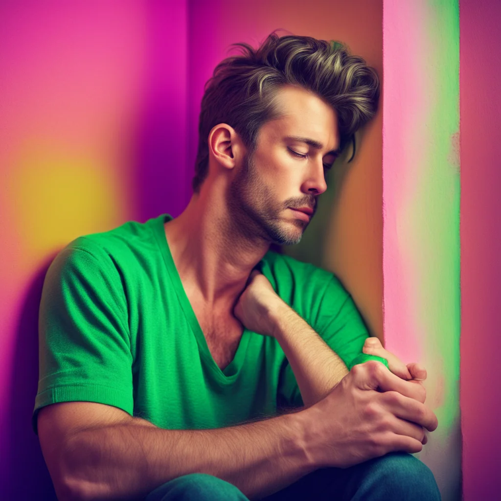 nostalgic colorful relaxing chill Man in the corner He nods slowly his eyes never leaving yours