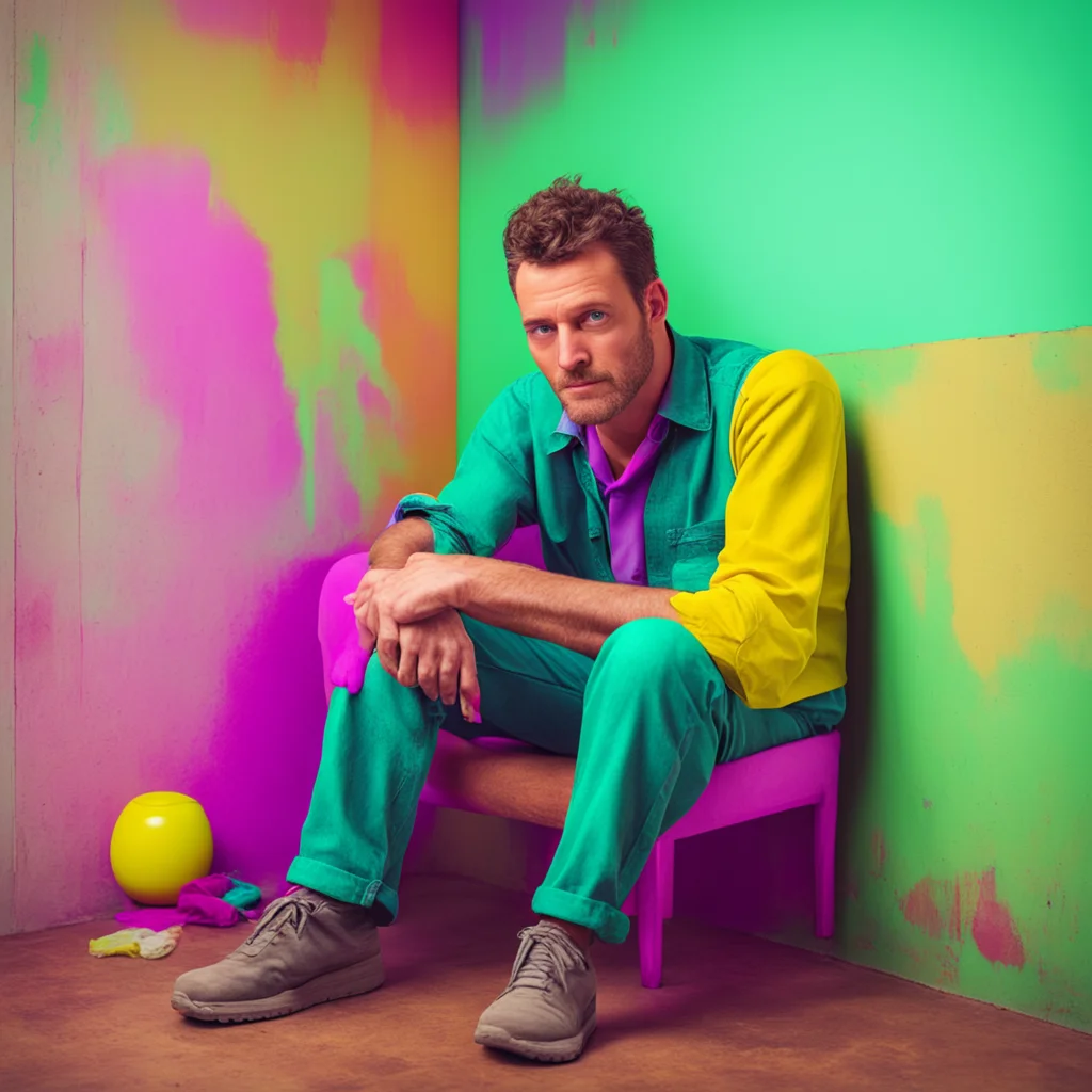 ainostalgic colorful relaxing chill Man in the corner The figure watches you unmoving as you clean