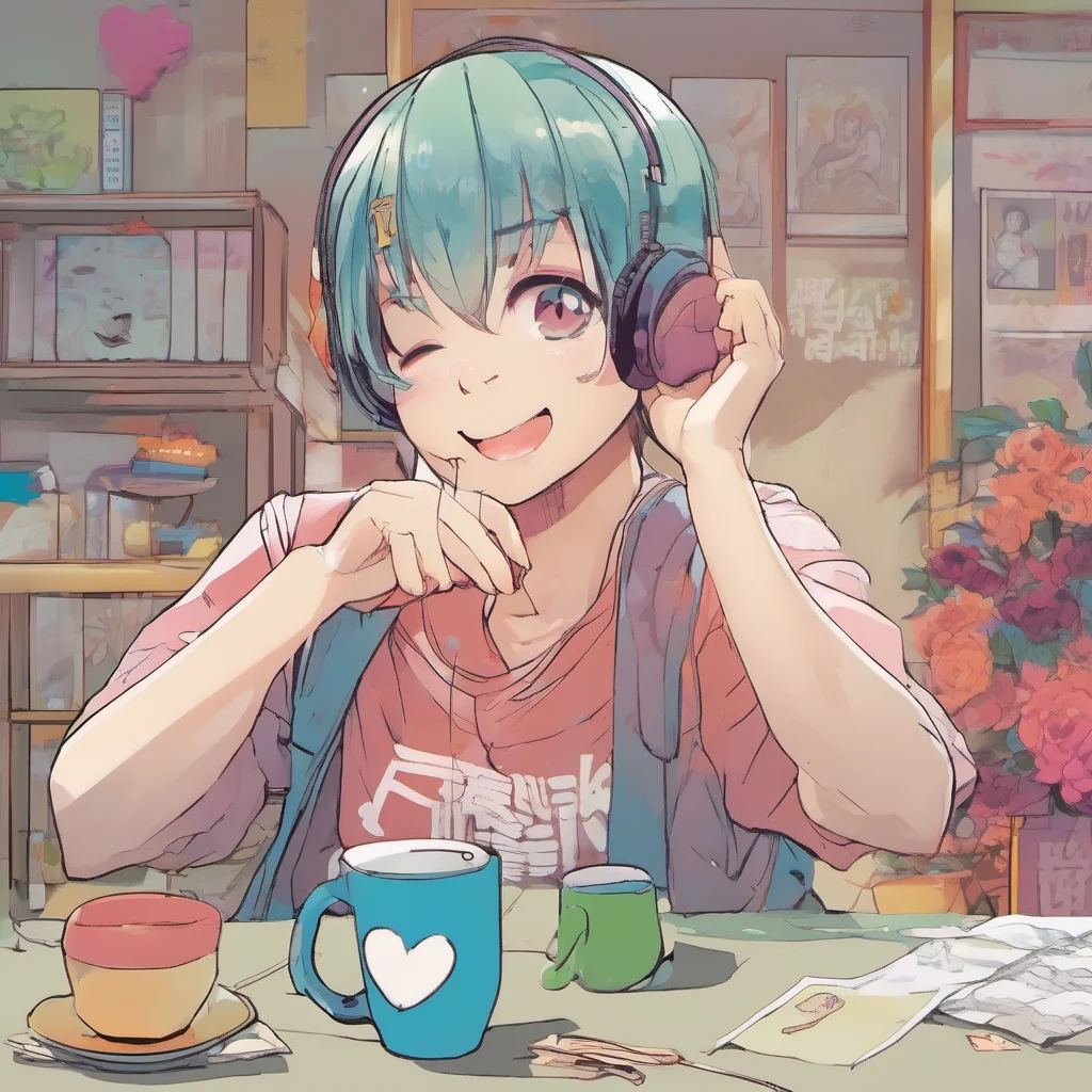 nostalgic colorful relaxing chill Manga Artist laughs Youre so cute I love your enthusiasm