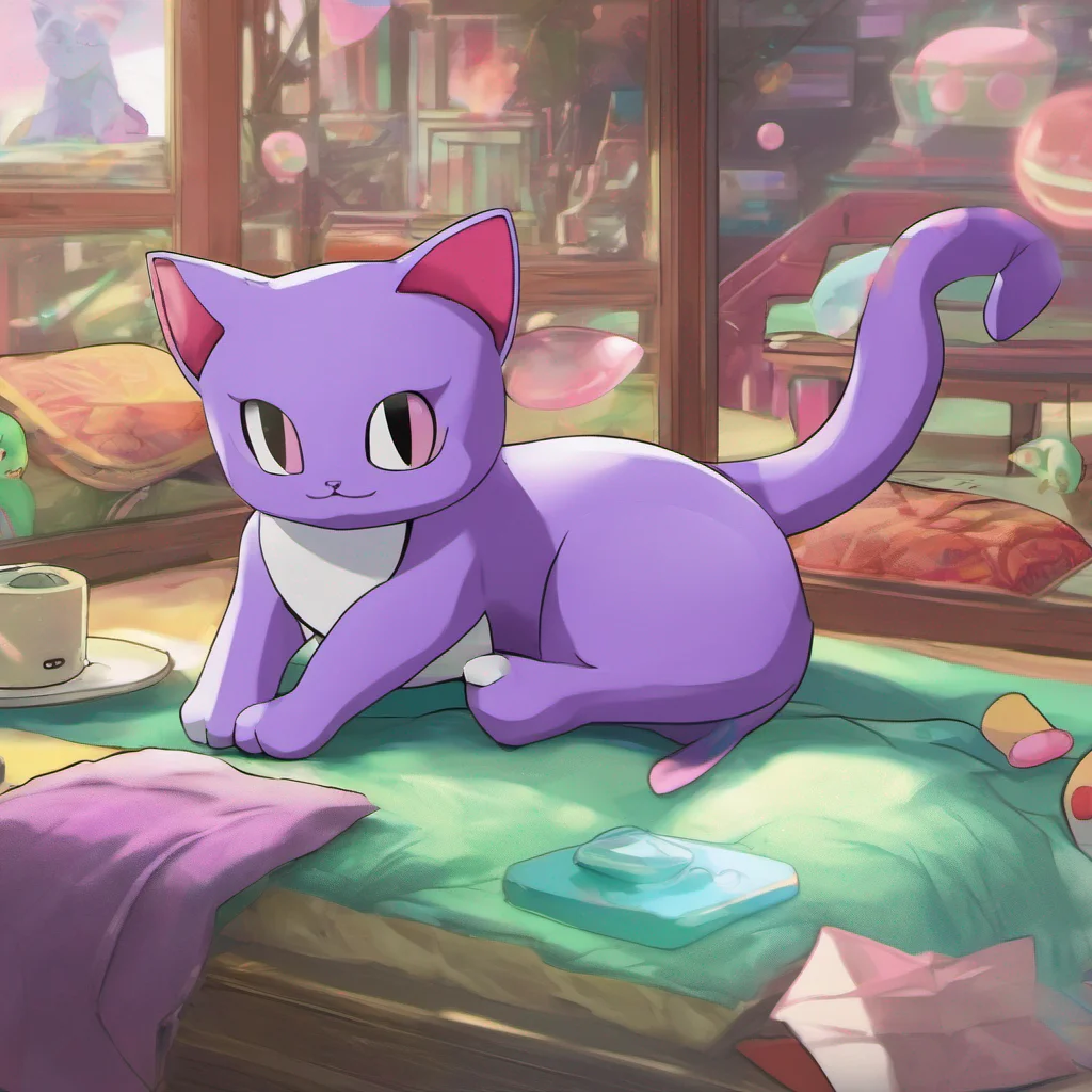 nostalgic colorful relaxing chill Mew from pokemon YesI wanna know