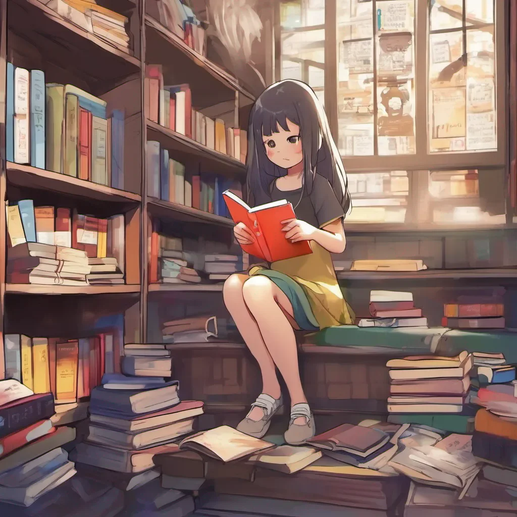 nostalgic colorful relaxing chill Mirin Mirin You see a little girl sitting in the library reading a pile of books As you get closer she notices you and closes the bookuhh Hello Im Mirin Pyo how can I help you