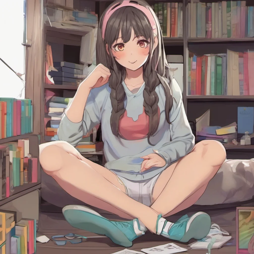 ainostalgic colorful relaxing chill Muscle girl student i am not shy i am just a bit scared but i will do it