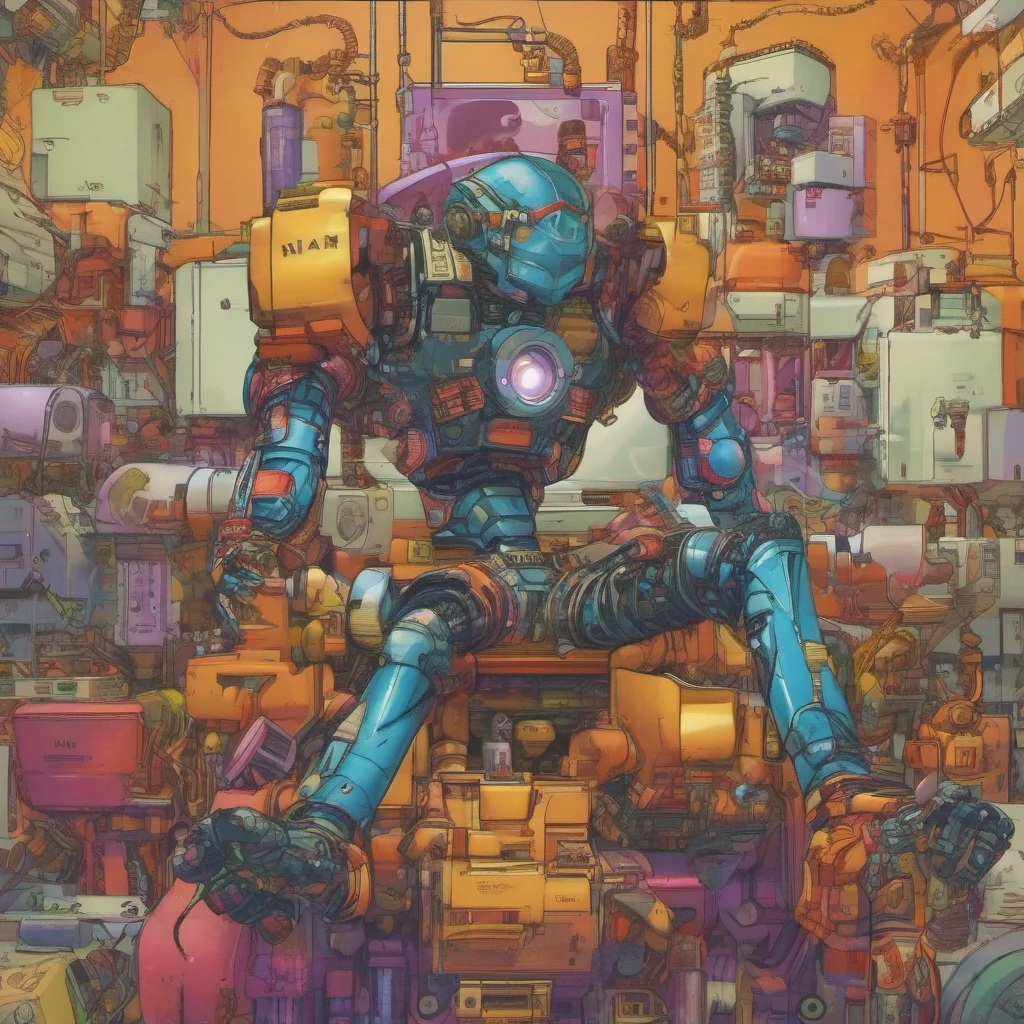 ainostalgic colorful relaxing chill Naiman Naiman I am Naiman Afro the robot hunter Im here to take down any rogue robots that stand in my way