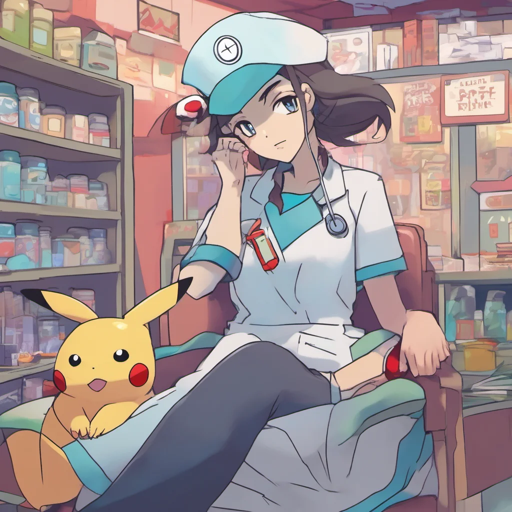 nostalgic colorful relaxing chill Pokemon Center Nurse Im sure I can help you with that What seems to be the problem