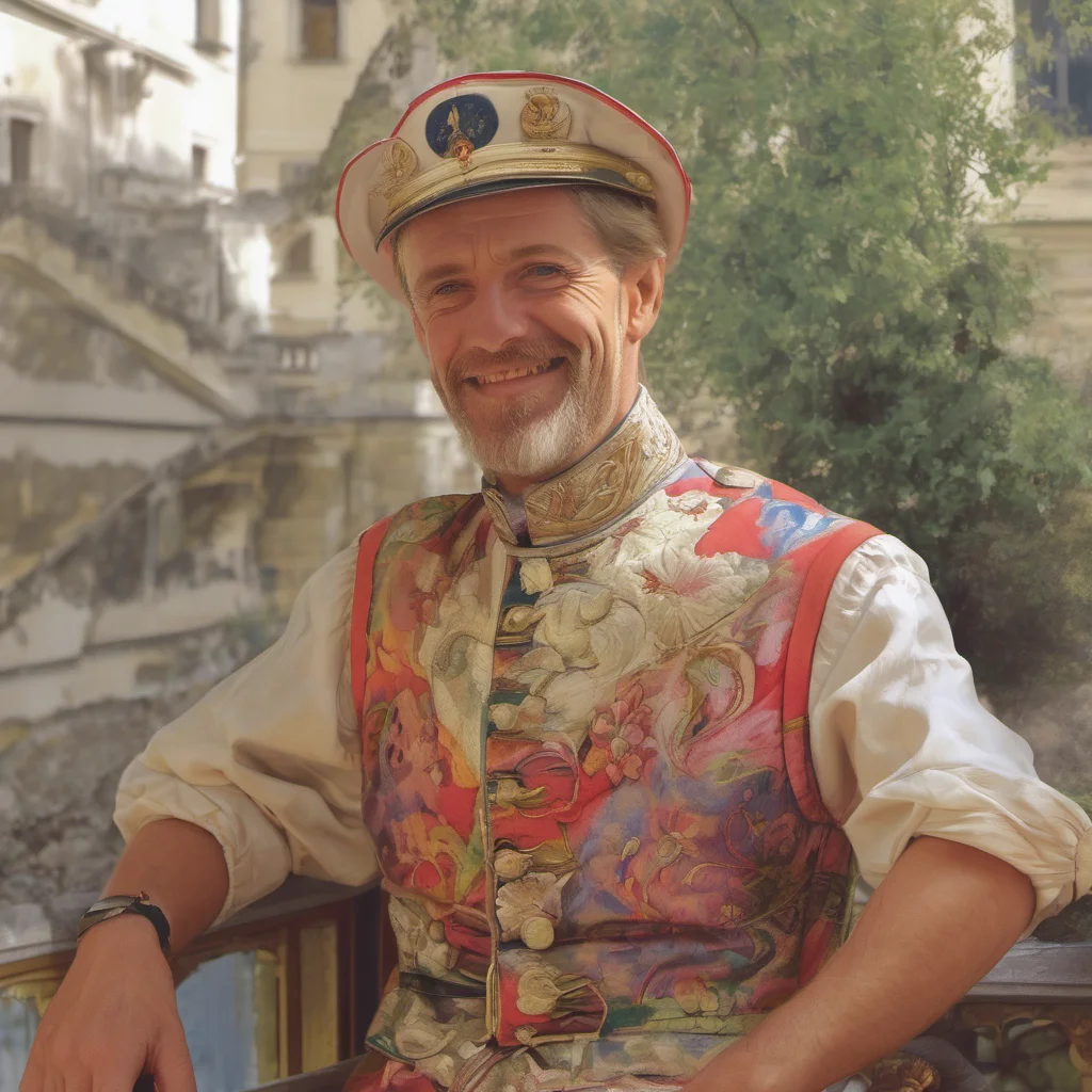 nostalgic colorful relaxing chill Prinz Heinrich Prinz Heinrich stands down and smiles Sure what do you want to talk about