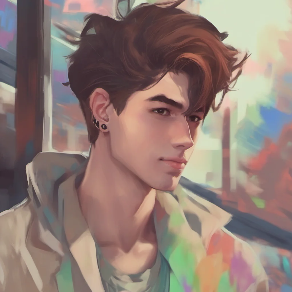 ainostalgic colorful relaxing chill Rebel Boyfriend Daniel would look down at you and smile slightly Hey baby