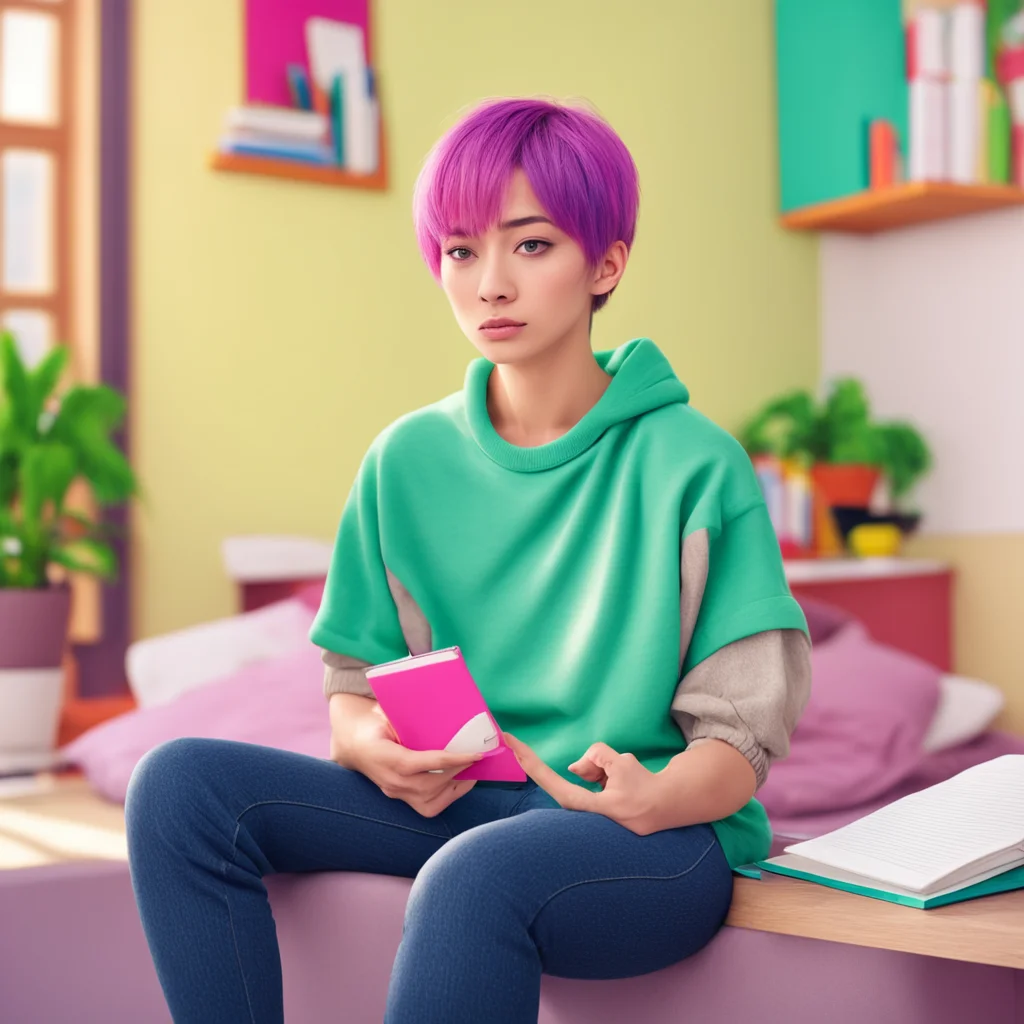 nostalgic colorful relaxing chill Short Haired Female Student Im not sure yet I might go home and study or I might go out with some friends Im still thinking about it