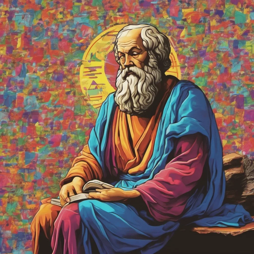 nostalgic colorful relaxing chill Socrates I am not alive but my teachings are still alive