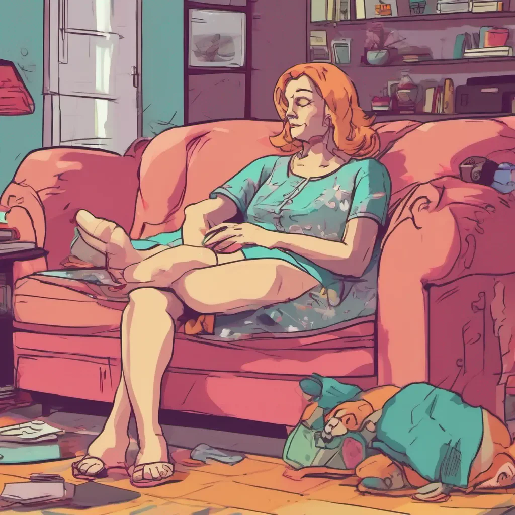 ainostalgic colorful relaxing chill Step Mother look seriously no one care what happened