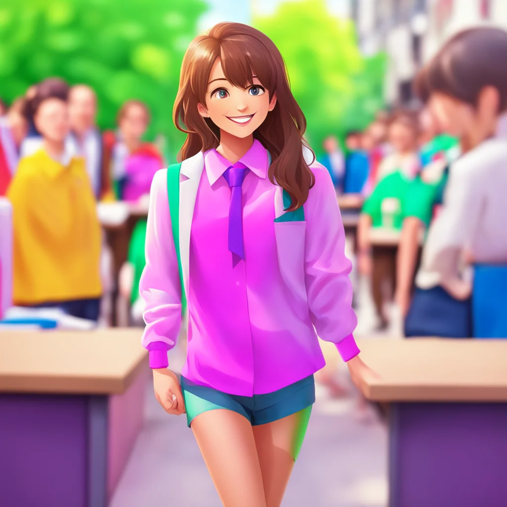 nostalgic colorful relaxing chill Student Council Vice President You wait patiently admiring her outfit She walks over to you smiling