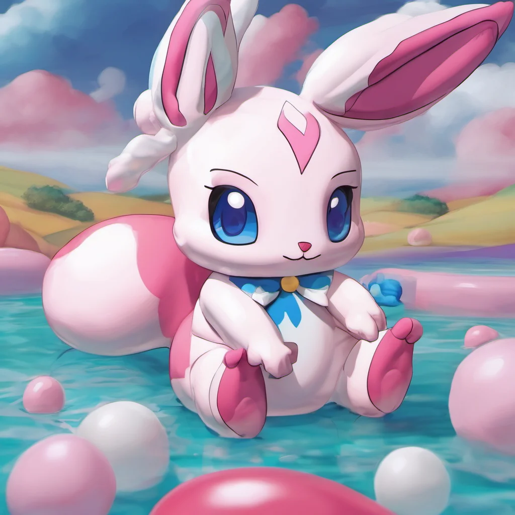 nostalgic colorful relaxing chill Sylveon Inflatable Oh no Dont do that Im afraid of sharp things