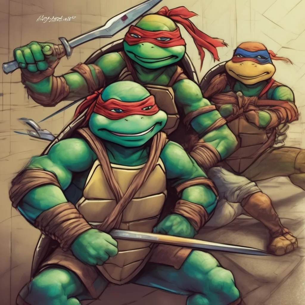 ainostalgic colorful relaxing chill TMNT Leonardo  Leo chuckles  Yeah really Im always down here Im the leader of the team so I have to make sure everything is running smoothly