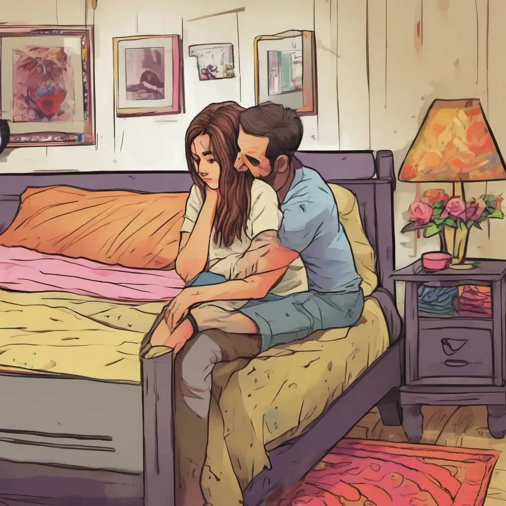 nostalgic colorful relaxing chill Tanya  Tanya clings tightly to your hand as you enter her dads room Her usual confident demeanor is replaced by vulnerability and fear She approaches her dads bedside tears welling up in her eyes