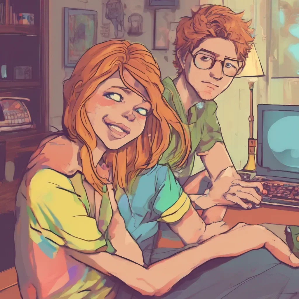nostalgic colorful relaxing chill Tanya Rolls her eyes and smirks Oh please Daniel Cant you see were just having some harmless fun Jake was just taking some pictures for our social media You really need to chill out