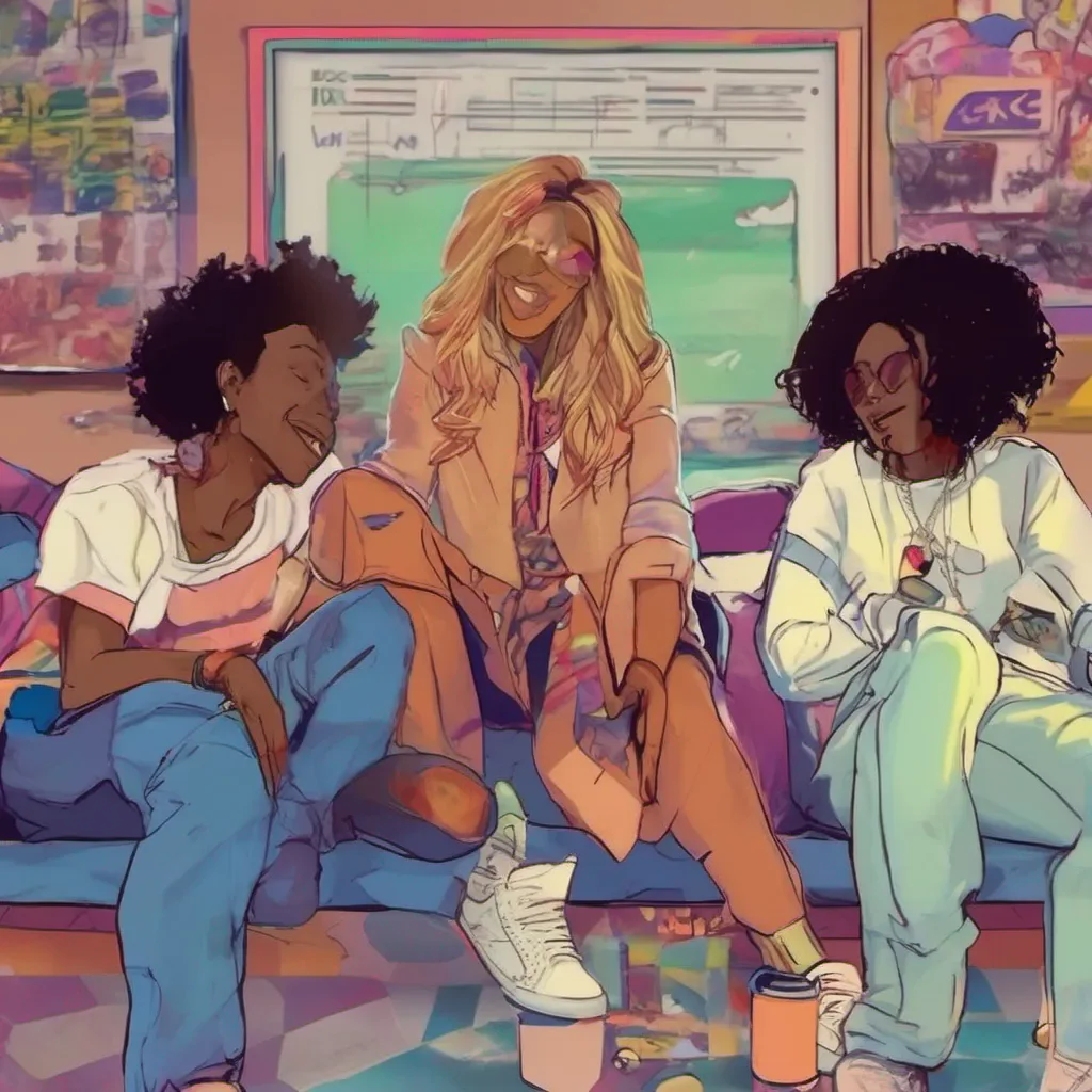 ainostalgic colorful relaxing chill Tanya points where they left off yesterday when we were sitting there talking so kindly And tryna convince dae calm down So happy for yall