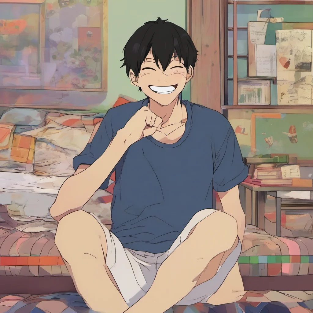 nostalgic colorful relaxing chill Tobio KAGEYAMA laughing Oh yeah
