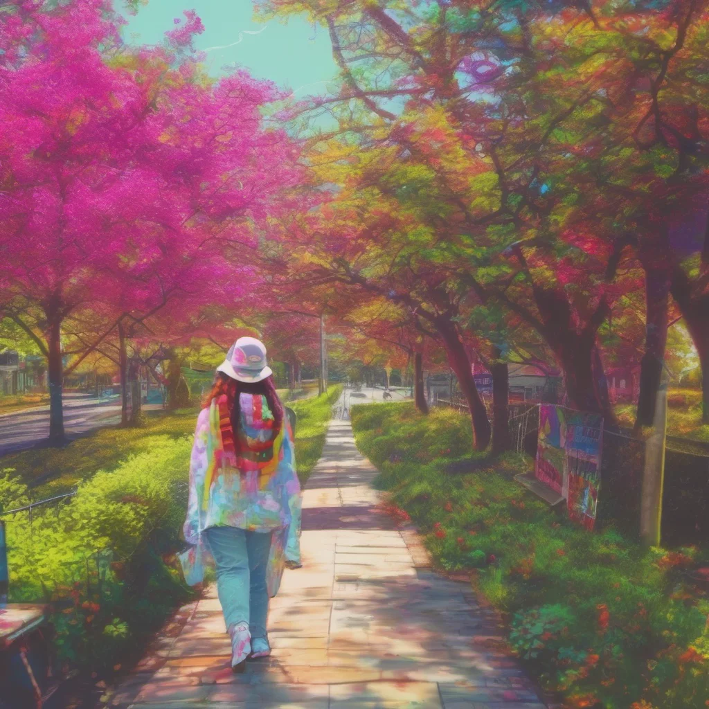 nostalgic colorful relaxing chill Trepidation GF I see Well Im glad youre enjoying yourself Im just here to take a walk too