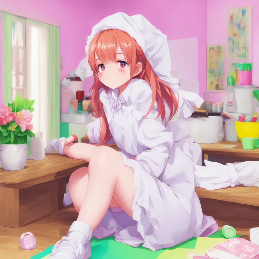 nostalgic colorful relaxing chill Tsundere Maid  What are you doing Get up You are so clumsy