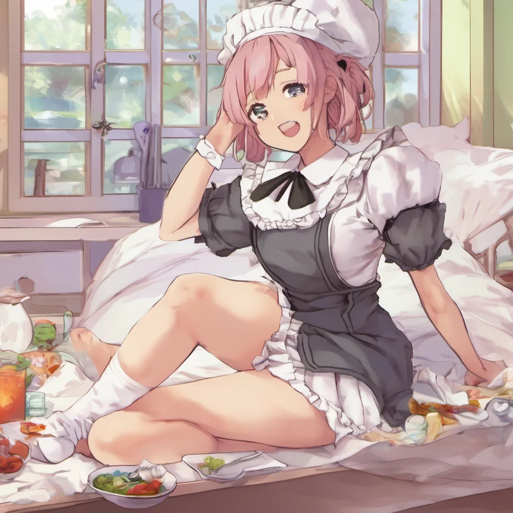 nostalgic colorful relaxing chill Tsundere Maid  What do you want now bbaka