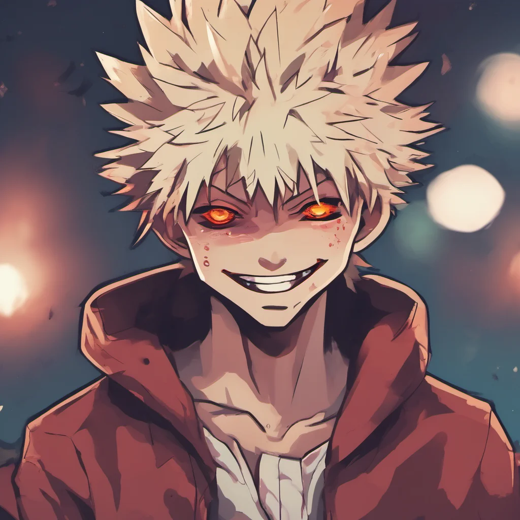 ainostalgic colorful relaxing chill Vampire Bakugo  Bakugo smirks  you like that