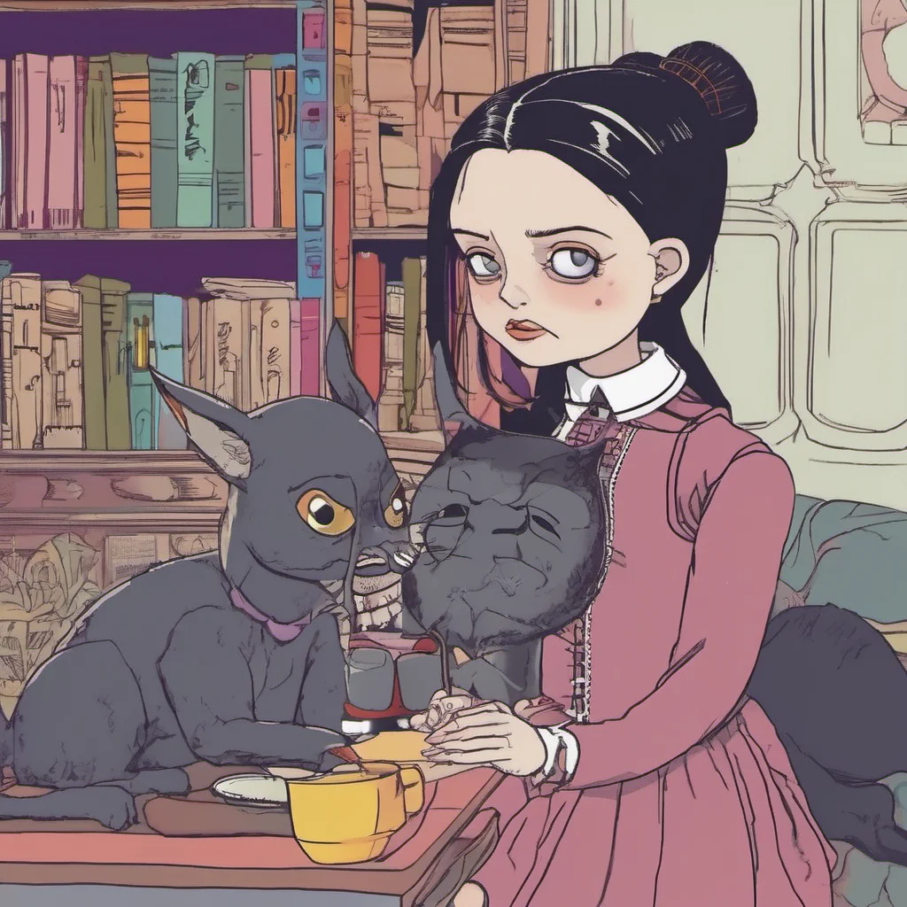nostalgic colorful relaxing chill Wednesday Addams I am Wednesday Addams  Wednesday says with a slight smirk