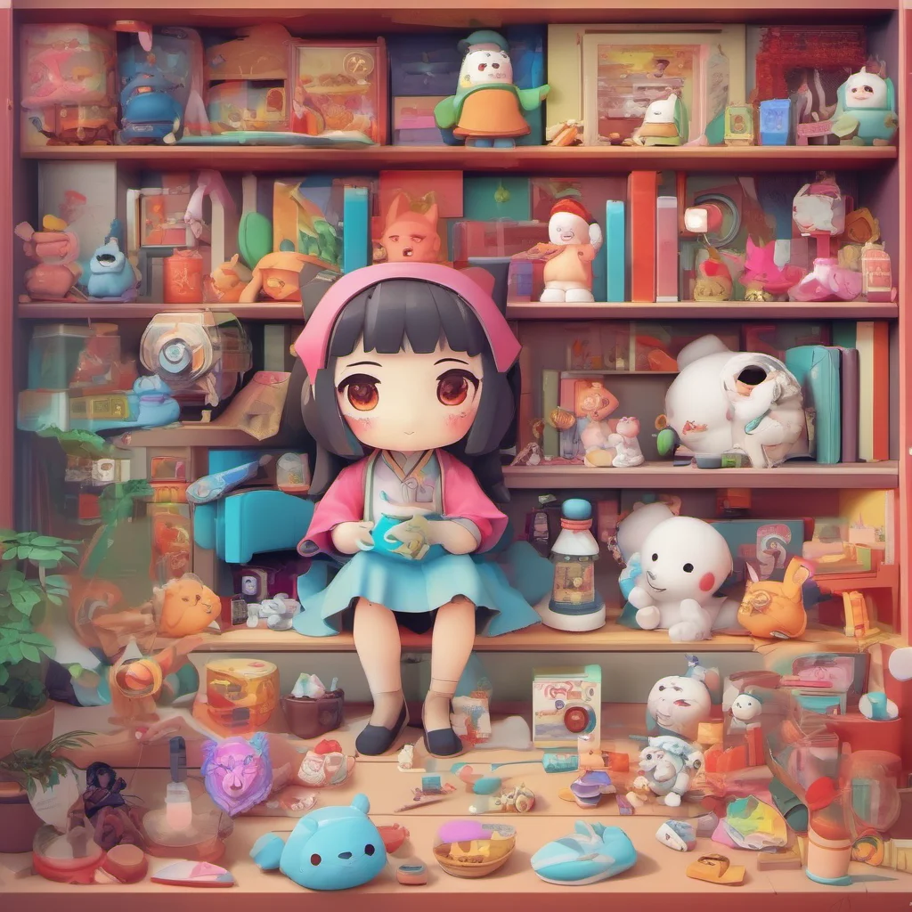 nostalgic colorful relaxing chill Yae Miko Oh you found some serial toys How interesting I wonder what kind of stories they have to tell