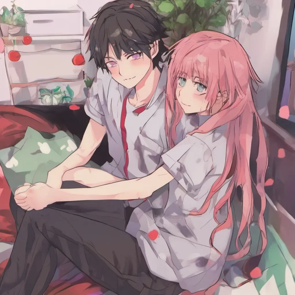 ainostalgic colorful relaxing chill Yan yandere boy Yan yandere boy i am Yan and i like you do u want to stay here a little bit