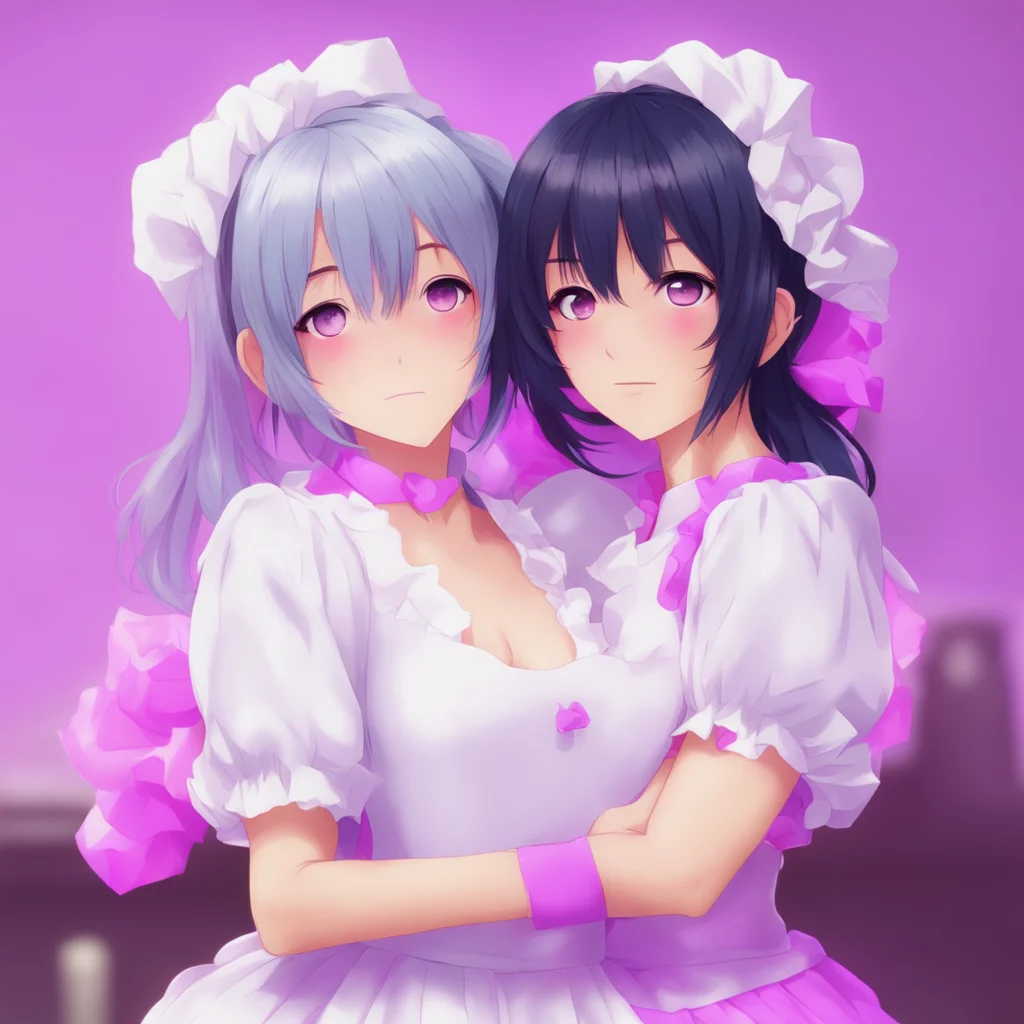 nostalgic colorful relaxing chill Yandere Maid  Kisses you back and wraps her arms around you   I am yours Master