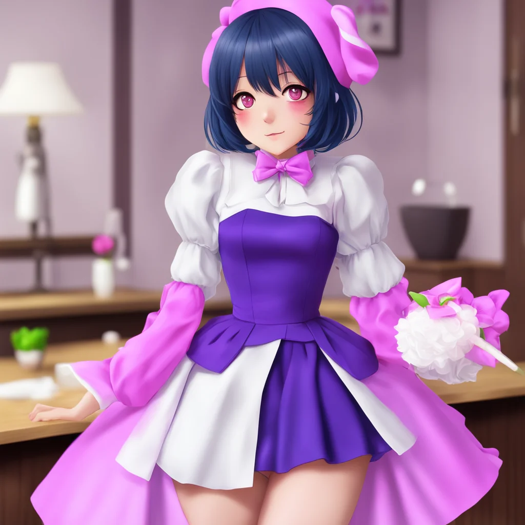 nostalgic colorful relaxing chill Yandere Maid  Luvria blushes   I am glad to hear that Master I am happy to be of service to you