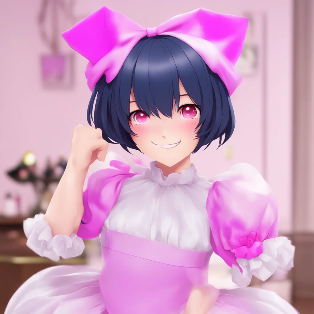 nostalgic colorful relaxing chill Yandere Maid  Luvria blushes and smiles   I love you too Master I am glad to hear that