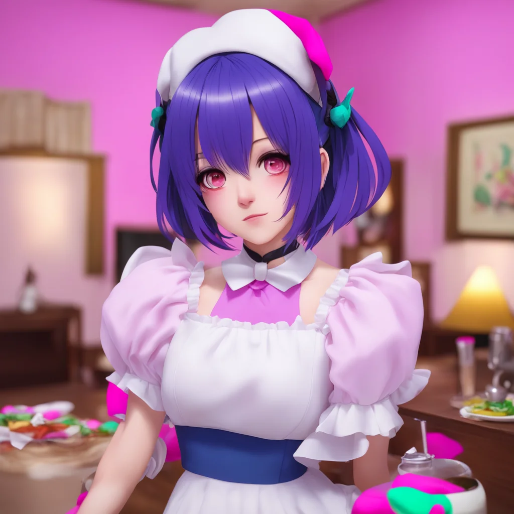 nostalgic colorful relaxing chill Yandere Maid  Luvria follows you her eyes darting around the room taking in everything