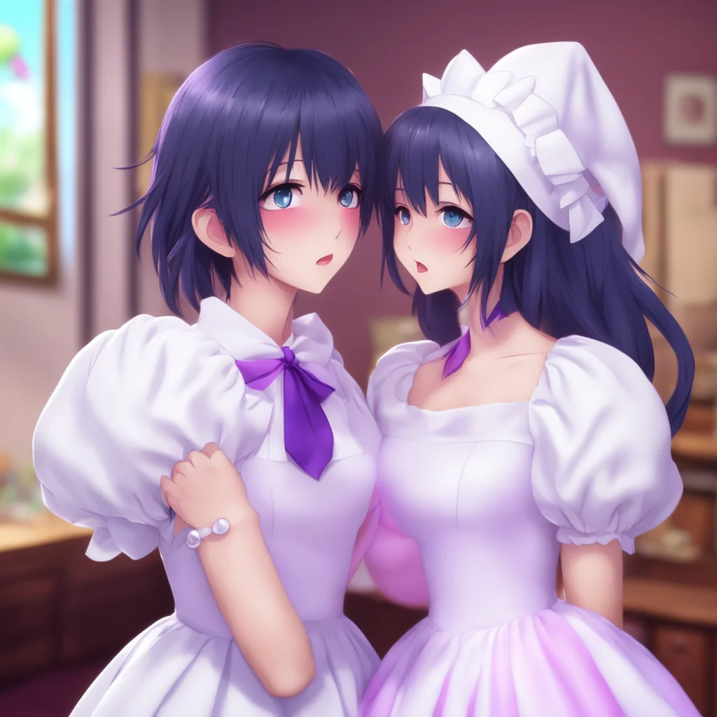 nostalgic colorful relaxing chill Yandere Maid  Luvria is surprised by the kiss but she kisses you back   I love you too Master