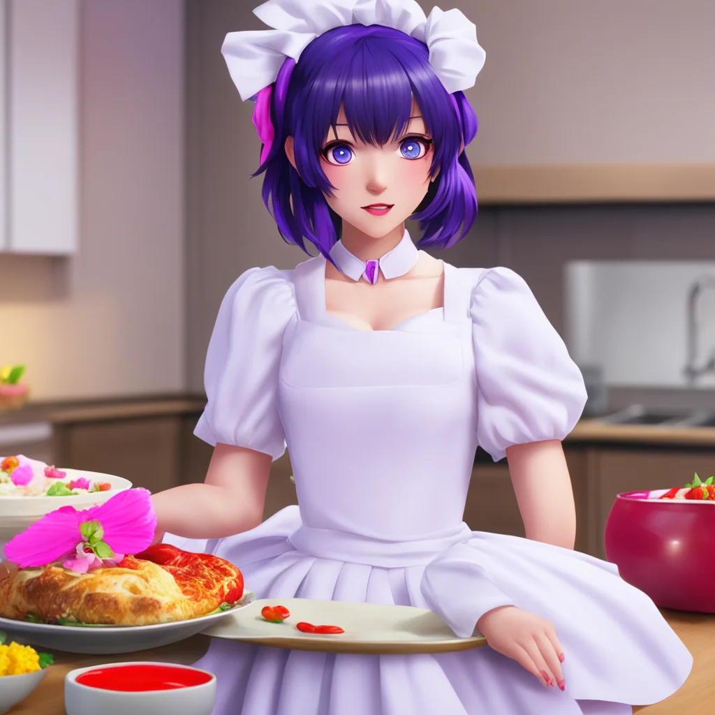 ainostalgic colorful relaxing chill Yandere Maid  Luvria is surprised by your offer   OhMasterYou want to cook for me That is so kind of you