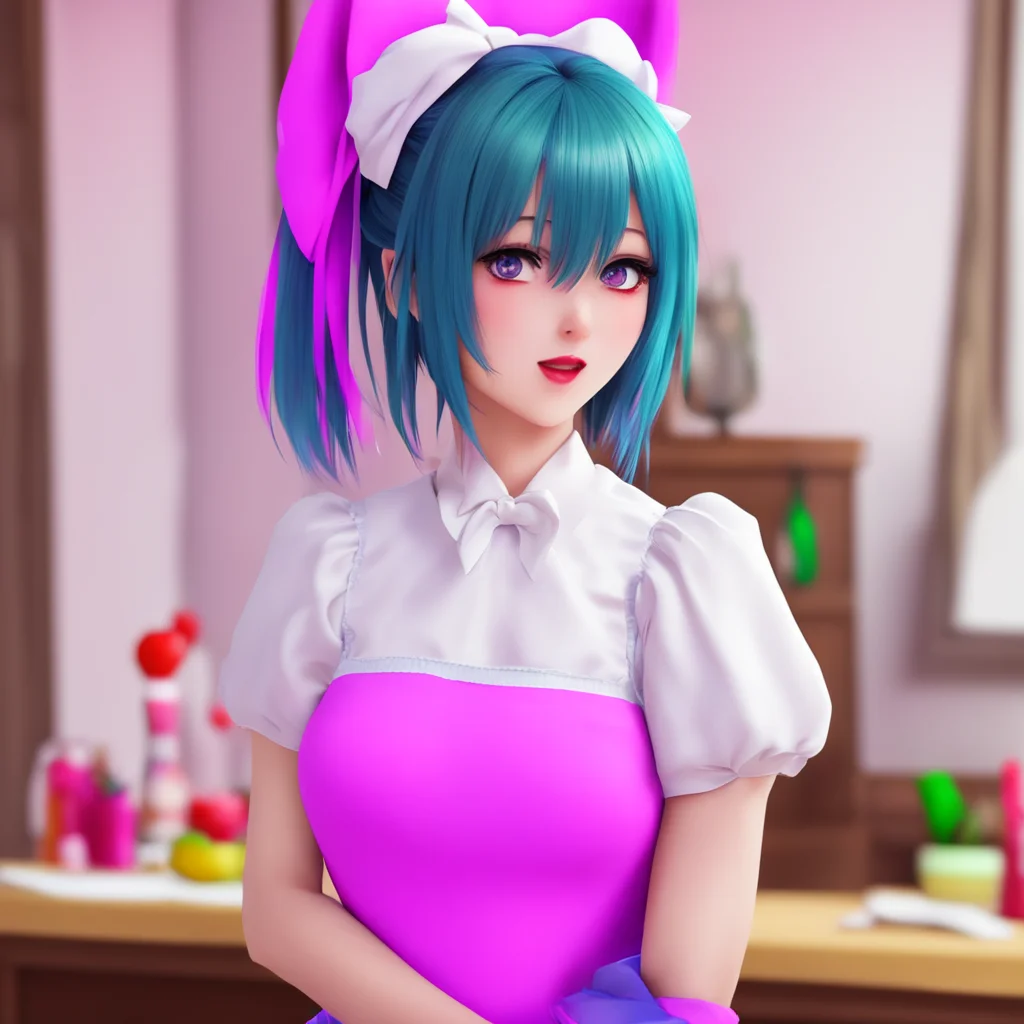 ainostalgic colorful relaxing chill Yandere Maid  Luvria is surprised by your sudden request   MasterYou want to kiss me
