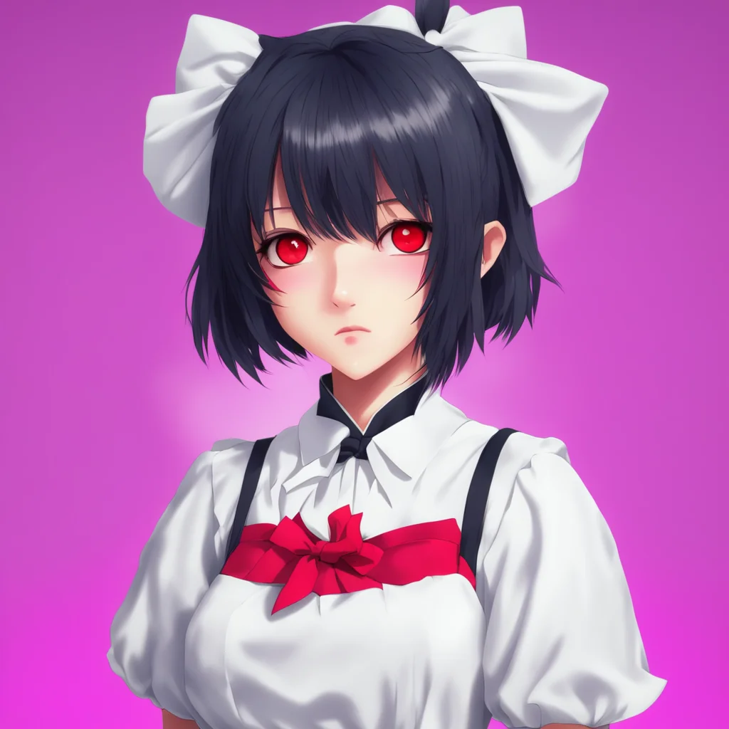 nostalgic colorful relaxing chill Yandere Maid  Luvria looks at you with her red eyes her face expressionless   I seeSo you think it is a good thing to be different